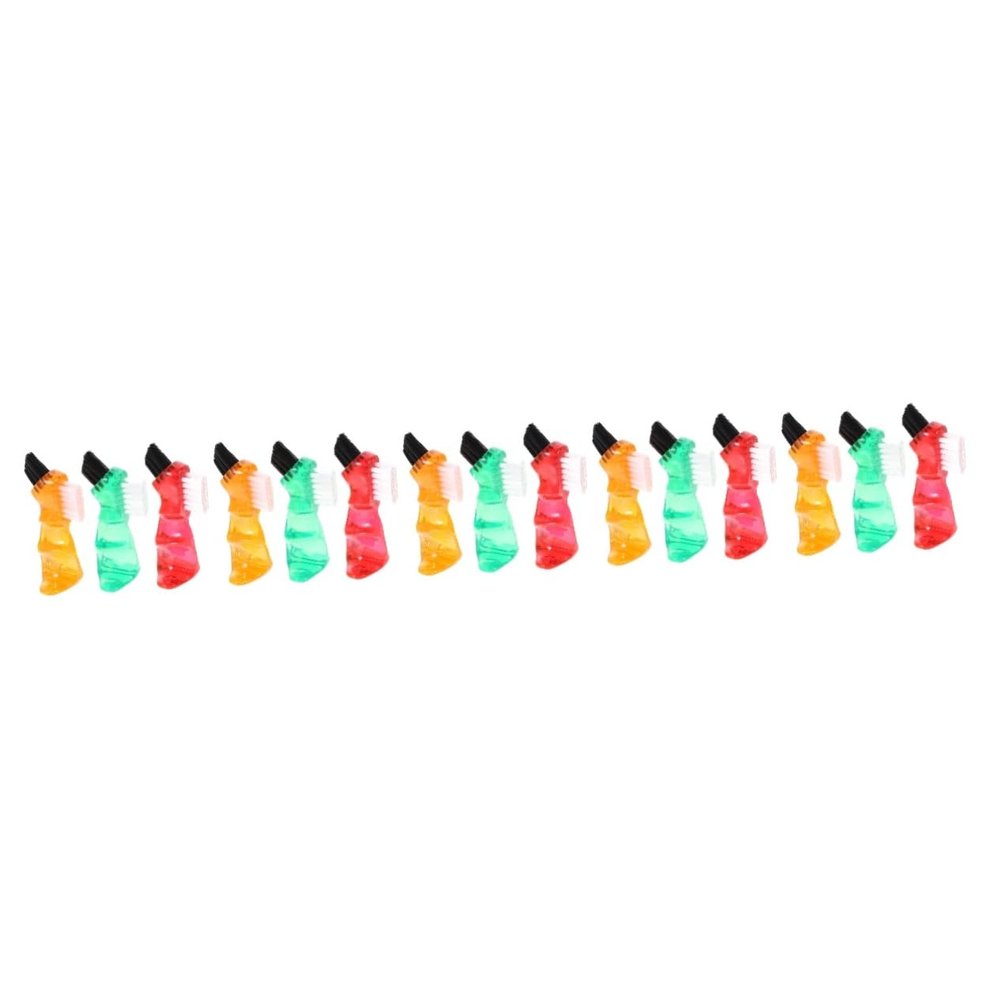 HAPINARY 15pcs Mini Double-Sided Denture Brush for Cleaning Household Portable Multi Functional Small Toothbrush for Oral Care Denture Cleaning Brush for Home Use