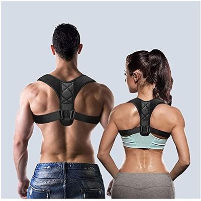 GLJTUO Posture Corrector Posture Correction Lower Back Pain Adjustable Clavicle Men Woemen Upper Back Brace Shoulder Belt Corset Back Posture,Black-Large,Black-Large