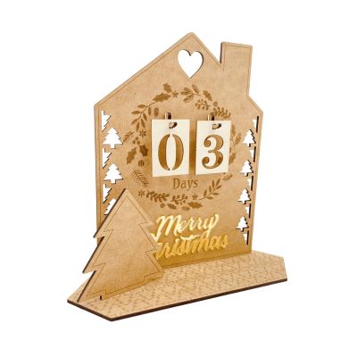 Mumuve Christmas House Ornament Countdown Calendar With Deer Horns And Wreaths For Home Bedroom Dormitory Party Background
