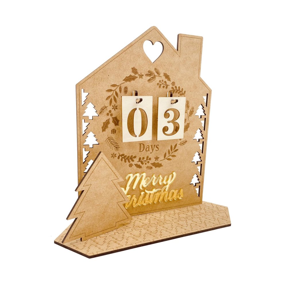 Mumuve Christmas House Ornament Countdown Calendar With Deer Horns And Wreaths For Home Bedroom Dormitory Party Background