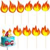 10 Pack Fire Truck Cake Topper - Fire Truck Birthday Party Supplies, Cake Picks & Decorations, Fake Campfire view 1
