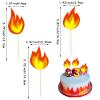 10 Pack Fire Truck Cake Topper - Fire Truck Birthday Party Supplies, Cake Picks & Decorations, Fake Campfire view 2