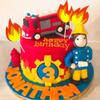 10 Pack Fire Truck Cake Topper - Fire Truck Birthday Party Supplies, Cake Picks & Decorations, Fake Campfire view 3