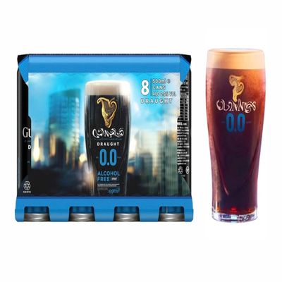 Alcohol-Free Stout Gift Pack | 8 x 440ml Cans | 0.0% Alcohol | Comes with Pint Glass