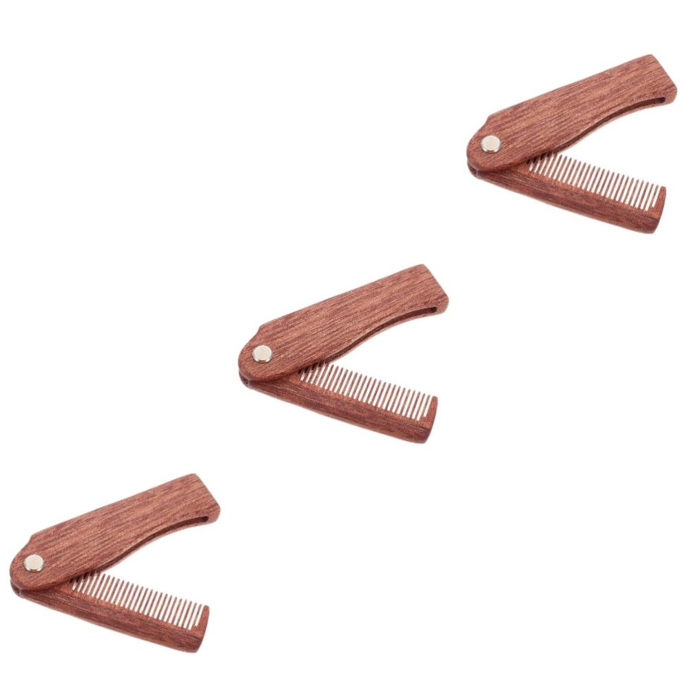 Healeved 3pcs Portable Beard Comb Folding Hair Comb for Daily Use at Home Travel for Moustache Grooming and Hair Styling