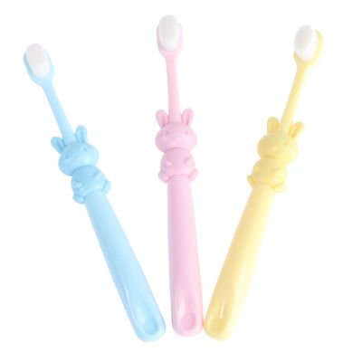 SEWOART 3pcs Boys and Girls Toothbrushes Manual Boy Girl Toothbrush Fine Soft Bristles Cartoon Rabbit