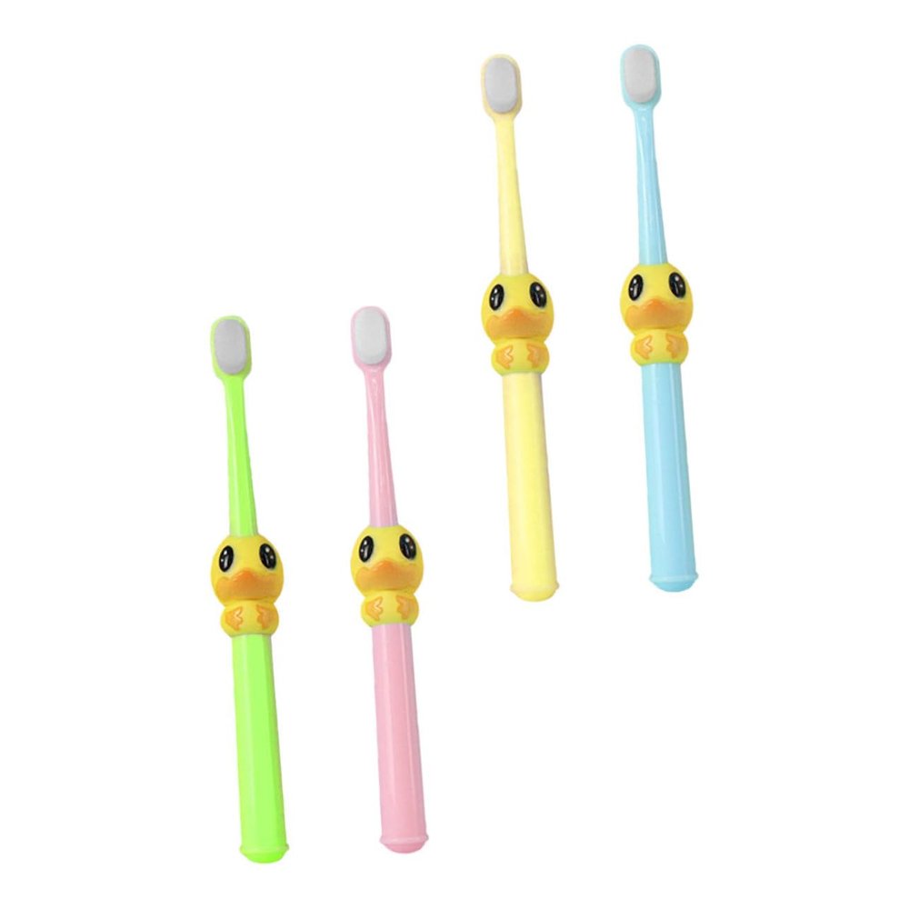 SEWOART 4pcs Children Toothbrush Cartoon Modeling Pp Manual Bristle Kids Toothbrush Comfortable Experience Teeth Cleaning Adorable Unique Style for Kids Oral Care