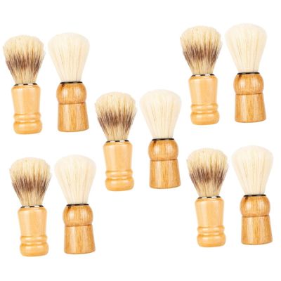 Beatifufu 10pcs Shaving Brush for Men Wood Handle Shave Beard Brush Father's Day