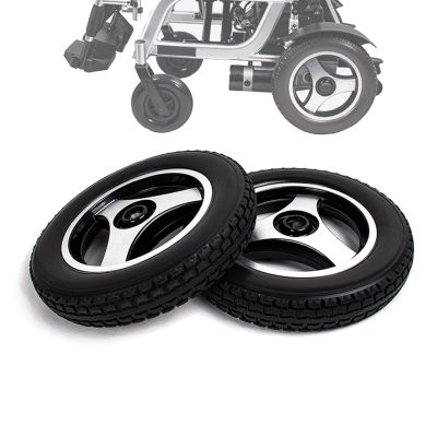 12in Wheel Replacement for Wheelchairs Walker Rollator 1 Pair, 12 1/2  2 1/4 Wheelchair Rear Wheel Assembly, Solid Rubber Tire