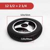 12in Wheel Replacement for Wheelchairs Walker Rollator 1 Pair, 12 1/2  2 1/4 Wheelchair Rear Wheel Assembly, Solid Rubber Tire view 3