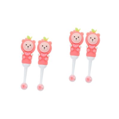 Healvian 4pcs Cute Bear Soft Bristle Boys and Girls Toothbrush for Boy Girl Manual Toothbrush for Age