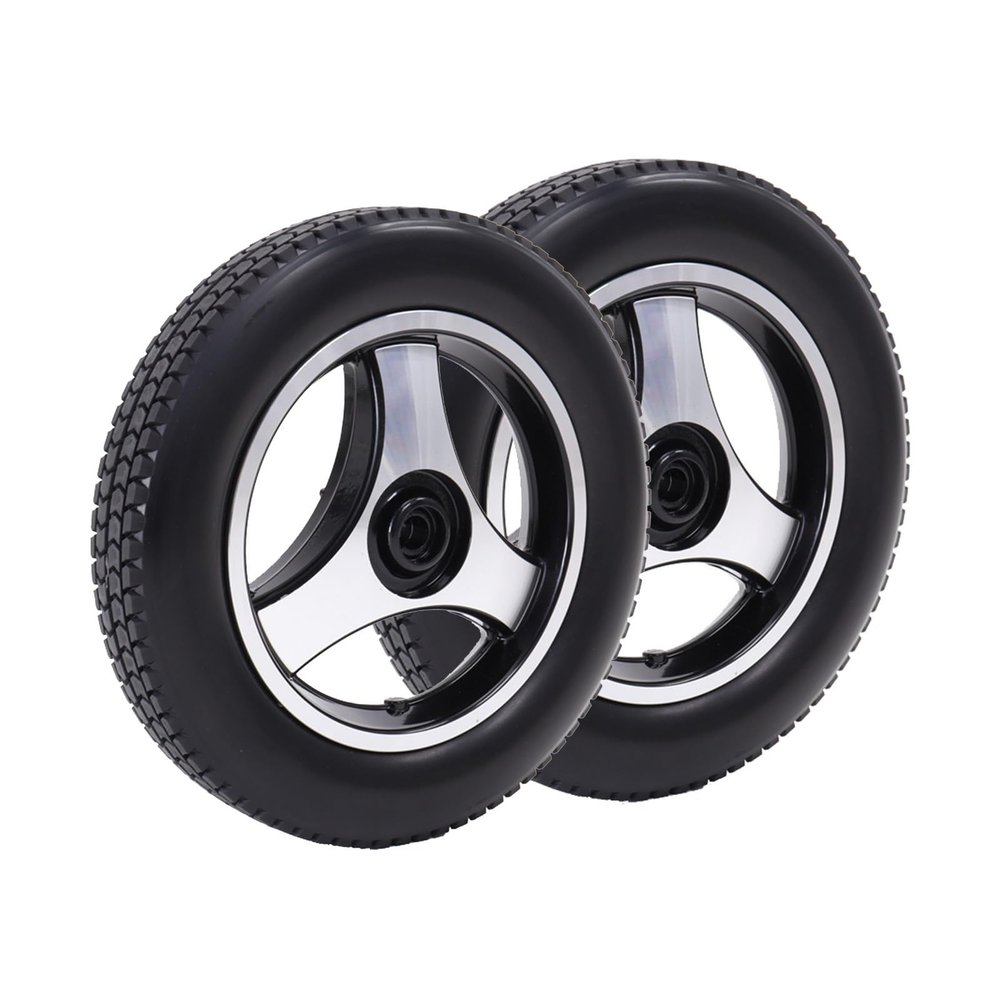 12 1/2  2 1/4 Wheelchair Wheels Assembly 1 Pair, 12in Rear Wheel Replacement for Electric Wheelchair, Solid Polyurethane Tire
