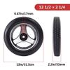 12 1/2  2 1/4 Wheelchair Wheels Assembly 1 Pair, 12in Rear Wheel Replacement for Electric Wheelchair, Solid Polyurethane Tire view 3