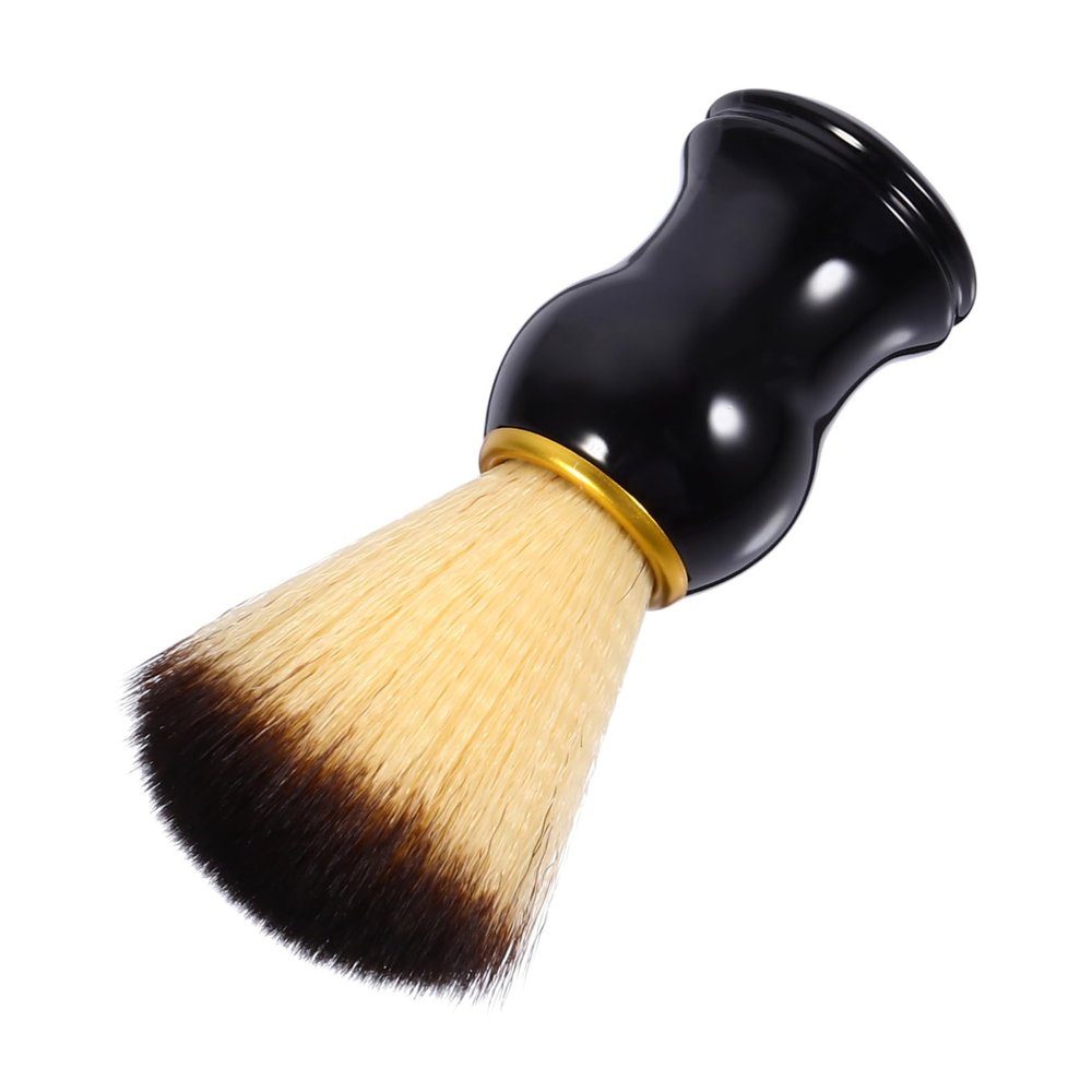 HONMEET Foaming Shaving Brush with Wooden Handle, Two-color Nylon Bristles Beard Care Brush for Men, Male Personal Care Supply for Wet Shaving and Mustache Grooming Random Color