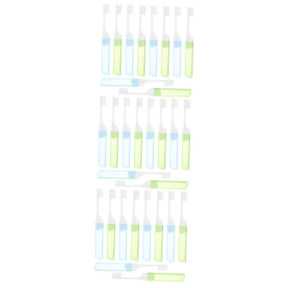 Anneome 30pcs Folding Travel Toothbrushes Soft Bristles for Go Tooth Cleaning Portable Toothbrushes for Camping and Travel