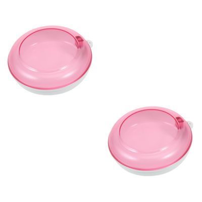 Hoement 2pcs Portable Rotating Denture Case Small Denture Box Storage Case for Daily Use Storage Box Retainer for Travel