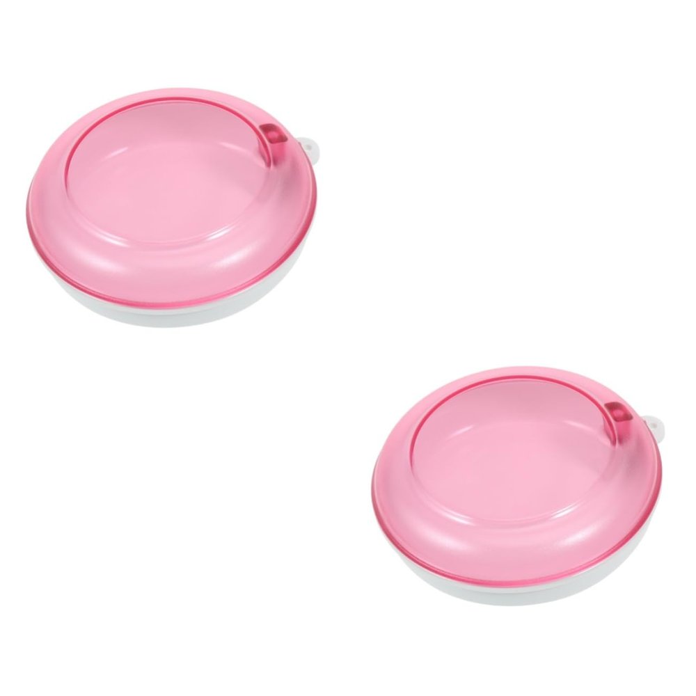 Hoement 2pcs Portable Rotating Denture Case Small Denture Box Storage Case for Daily Use Storage Box Retainer for Travel
