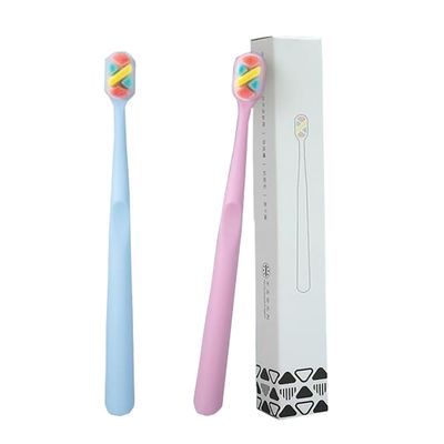 Individual Packaged Manual Toothbrushes, Soft Toothbrushes for Adults Extra Clean Toothbrush Set 2 Counts-Blue+Pink