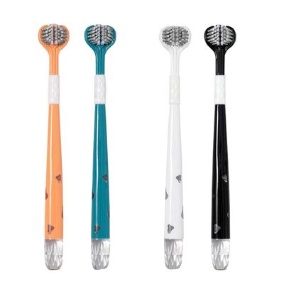 Easy Grip Manual Toothbrushes, Third Faces Soft Toothbrushes for Adults Extra Clean Toothbrush Set 4 Count-Assorted Colors
