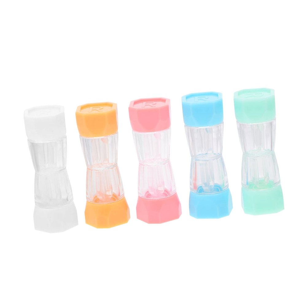 BCOATH Lens Holder Storage Case 5pcs Multi-Color Portable Plastic Lens Organizer Box and Glasses Storage Travel-Friendly Container for Daily Use Random Color