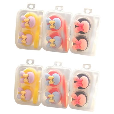Healvian 6pcs Cute Shape Case Holder Small Storage Box Clamshell Design Safe for Eye Lenses Random Color