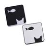 Healvian 6pcs Cat Fish Pattern Lenses Container Case Storage Box for Women Compact Travel Mirror Included view 3
