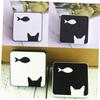 Healvian 6pcs Cat Fish Pattern Lenses Container Case Storage Box for Women Compact Travel Mirror Included view 4