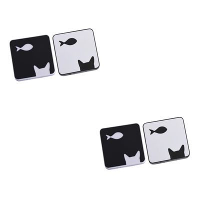 Healvian 4pcs Cute Fish Pattern Lenses Container Case Compact Storage for Women for Travel and Outdoor Activities Design