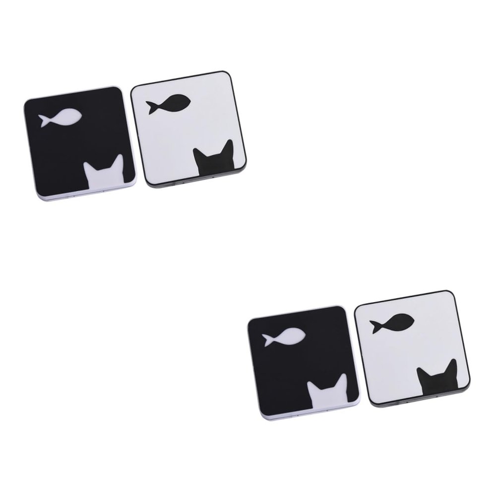 Healvian 4pcs Cute Fish Pattern Lenses Container Case Compact Storage for Women for Travel and Outdoor Activities Design