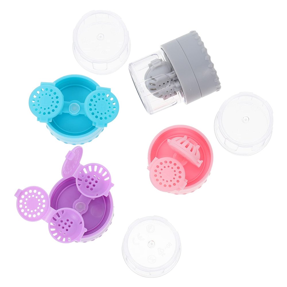 Gogogmee 4pcs Manual Lens Cleaning Case Portable Creative Cleaner Box for Glasses Wipes and Contact Lens Cases for Travel and Daily Use Random Color