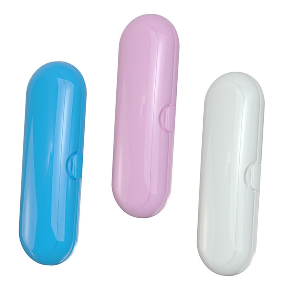 COLLBATH Electric Toothbrush Travel Case 3pcs Portable Reusable Plastic Toothbrush Box Protective Holder for Travel and Daily Use