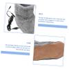 Healvian 1pair USB Heated Plush Shoes Electric Foot Warmer Booties Boot Shape Design Fast Heating Rechargeable Winter Shoes for Bed and Desk Grey view 3