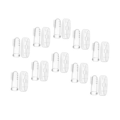 BCOATH 10sets Boy Girl Finger Toothbrush Teething Brush Soft Silicone Safe for Chewing Oral Massager for Toddlers Ergonomic Shape