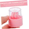BCOATH 4pcs Cosmetic Lens Cleaning Boxes Contacts Lens Cleaners for Travel Use Easy to Clean and Store Random Color view 2