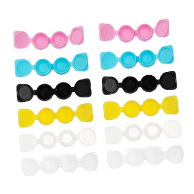 Gogogmee 14pcs Elegant Flip Glasses Case Lens Holders Compact and Leakproof for Travel Work School Sports and Parties