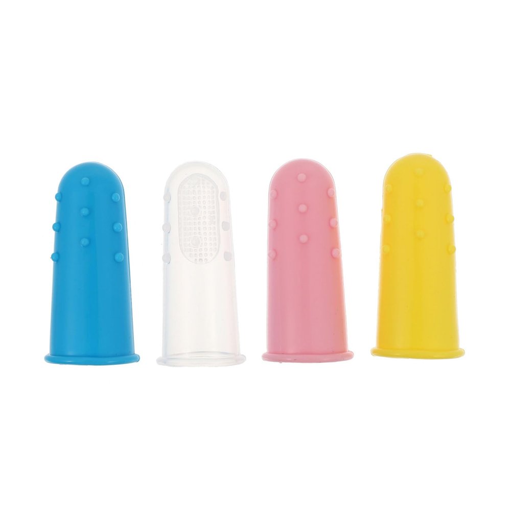 BCOATH 4pcs Baby Oral Care Brush and Silicone Finger Toothbrush Set, Infant Toddler Oral Care Massager for Gum Cleaning, Soft Silicone Suitable for Newborns and Boys and Girls