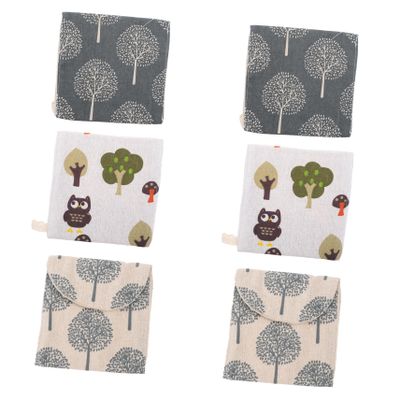 BCOATH Sanitary Napkin Case and Nursing Pad Holder 6pcs Set Portable Small Storage Pouches with Zipper for Travel Outdoor Use Womens Hygiene Organizer