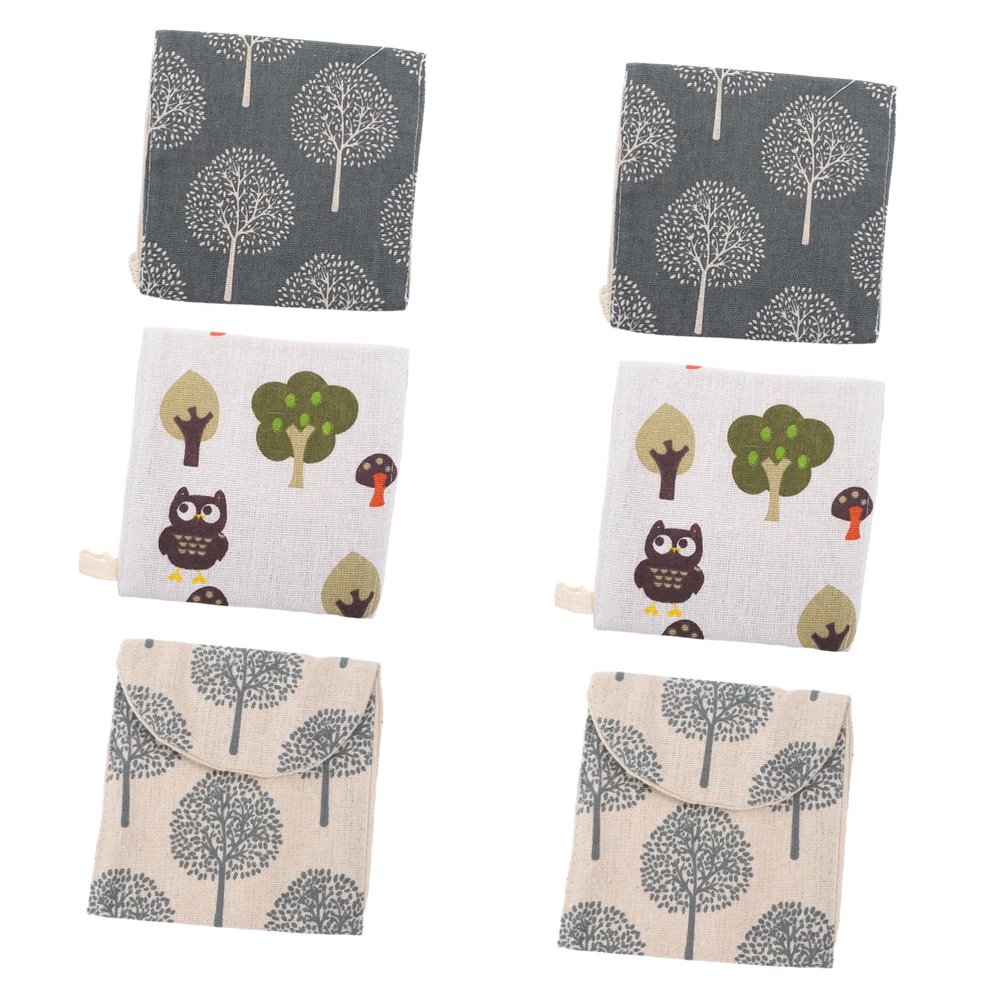 BCOATH Sanitary Napkin Case and Nursing Pad Holder 6pcs Set Portable Small Storage Pouches with Zipper for Travel Outdoor Use Womens Hygiene Organizer