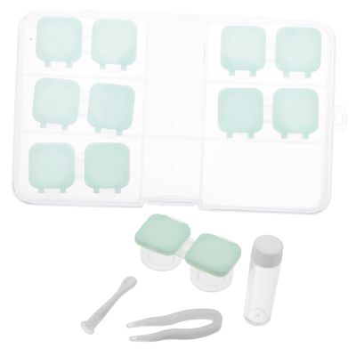 COLLBATH 2sets Travel Cases of Portable Lens Boxes Safe Storage Box for Contacts Lenses Easy Access