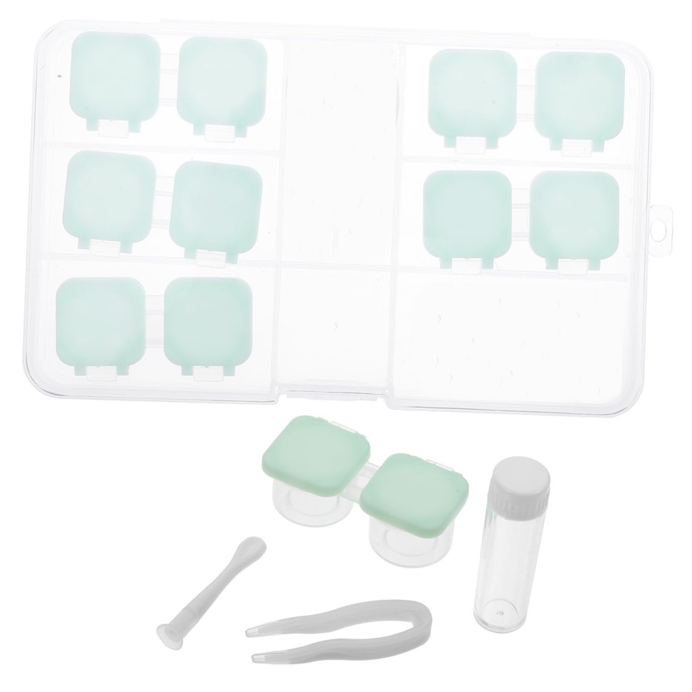 COLLBATH 2sets Travel Cases of Portable Lens Boxes Safe Storage Box for Contacts Lenses Easy Access