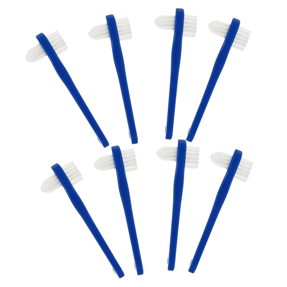 Healvian Double-Head Mini Denture Toothbrush for Adults 8Pcs Multi-Functional Small Portable Denture Brush Home Daily Use