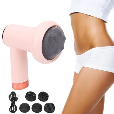 Massager Body Sculpting Machine Wireless Handheld Fat Cellulite Remover 6 Levels Vibration Cellulite Massager with 5 Massage Heads Massage Slimming Machine for Belly Leg Arms USB Charging