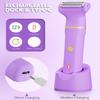 3 in 1 Electric Bikini Trimmer for Women - IPX7 Waterproof Wet Dry Body Shaver, Pubic Hair Trimmer, Facial Hair Remover With Ceramic Blade, USB Recharge Dock - Gift for Women view 3