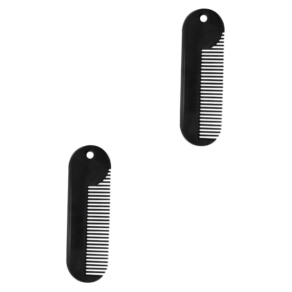 LALADEFIEE 2pcs Zinc Alloy Beard Comb Sturdy Styling Comb for Men Portable Hair Accessories Men Grooming Tool