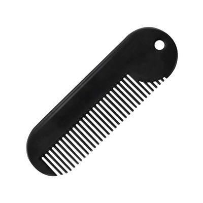 AUTSUPPL Zinc Alloy Beard Comb Portable Hair Accessories for Men Sturdy Hair Styling Comb Mini Black Beard Grooming Tool for Travel and Daily Use