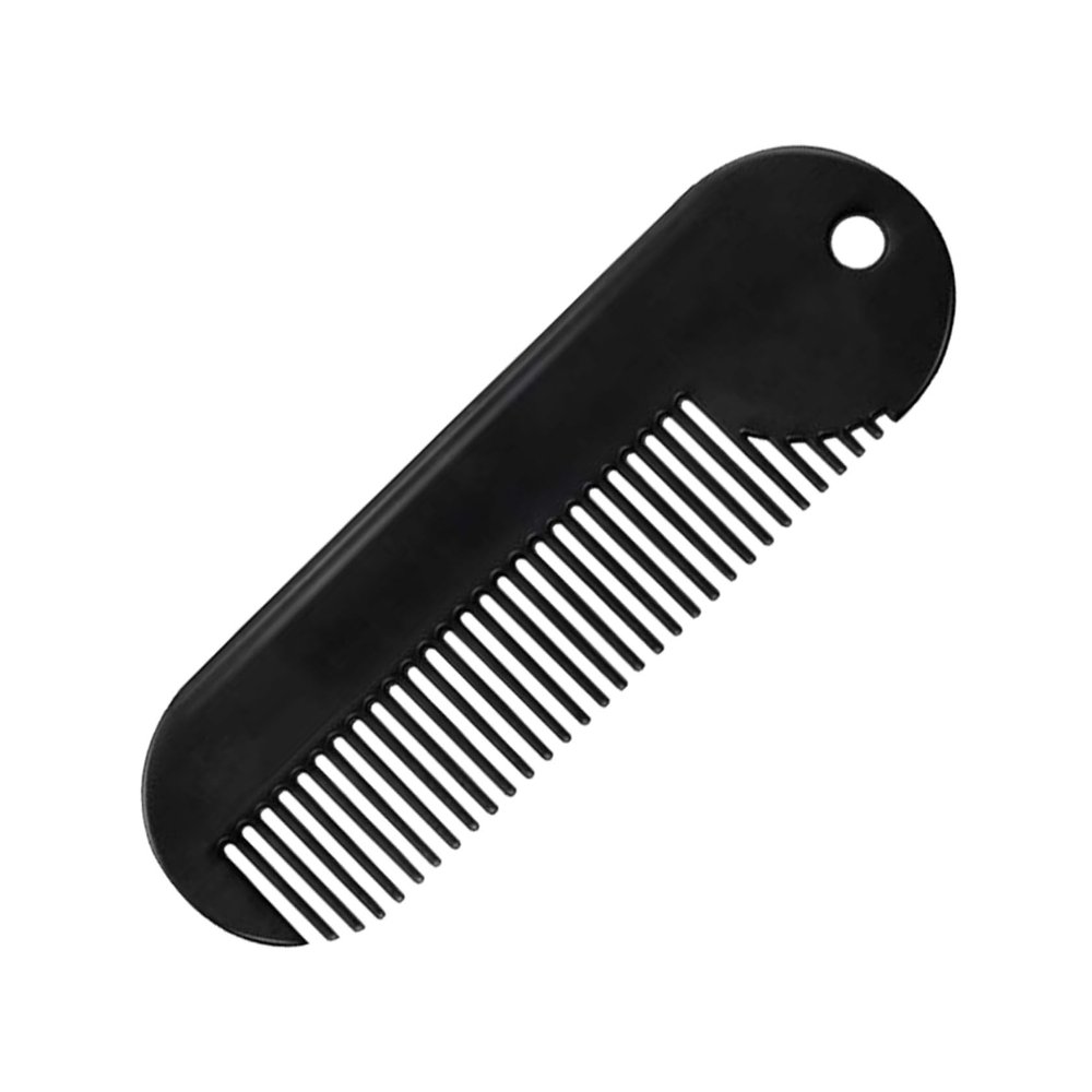 AUTSUPPL Zinc Alloy Beard Comb Portable Hair Accessories for Men Sturdy Hair Styling Comb Mini Black Beard Grooming Tool for Travel and Daily Use