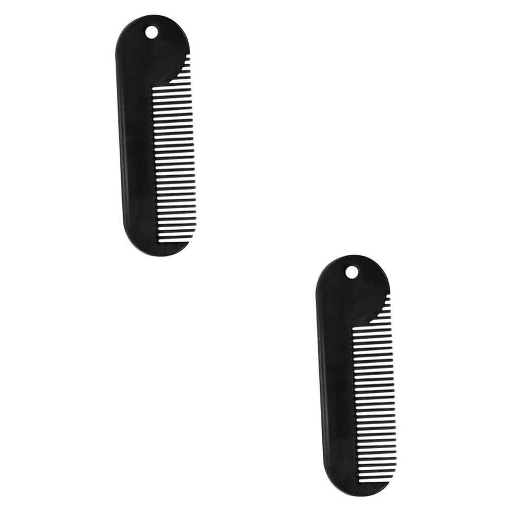 HAPINARY 2pcs Beard Shaping Tool for Men Zinc Alloy Comb Portable Styling Accessory Perfect for Grooming