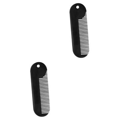 IWOWHERO 2pcs Zinc Alloy Portable Beard Comb Hair Styling Accessory Compact Salon Gadget for Men for Shaping Neck Cheek and Jaw Lines Black Hair Grooming Tool