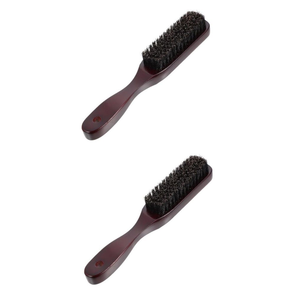 Beatifufu 2pcs Wooden Shaving Brush Beard Care Brush for Men Bristle Beard Mustache for Daily Grooming Routine