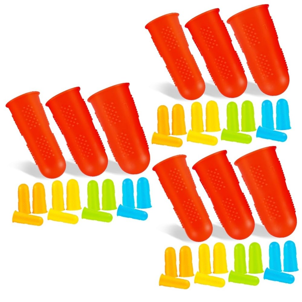 Anneome 45pcs Protectors for Knitting Sewing Reusable Silicone Nail Guards for Boys and Support
